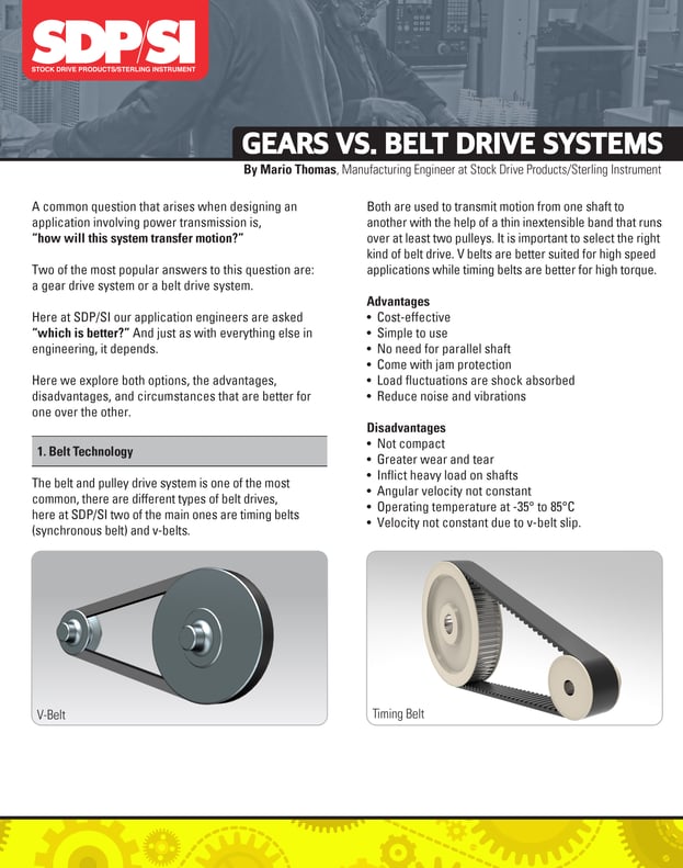 Gear Drive vs. Belt Drive